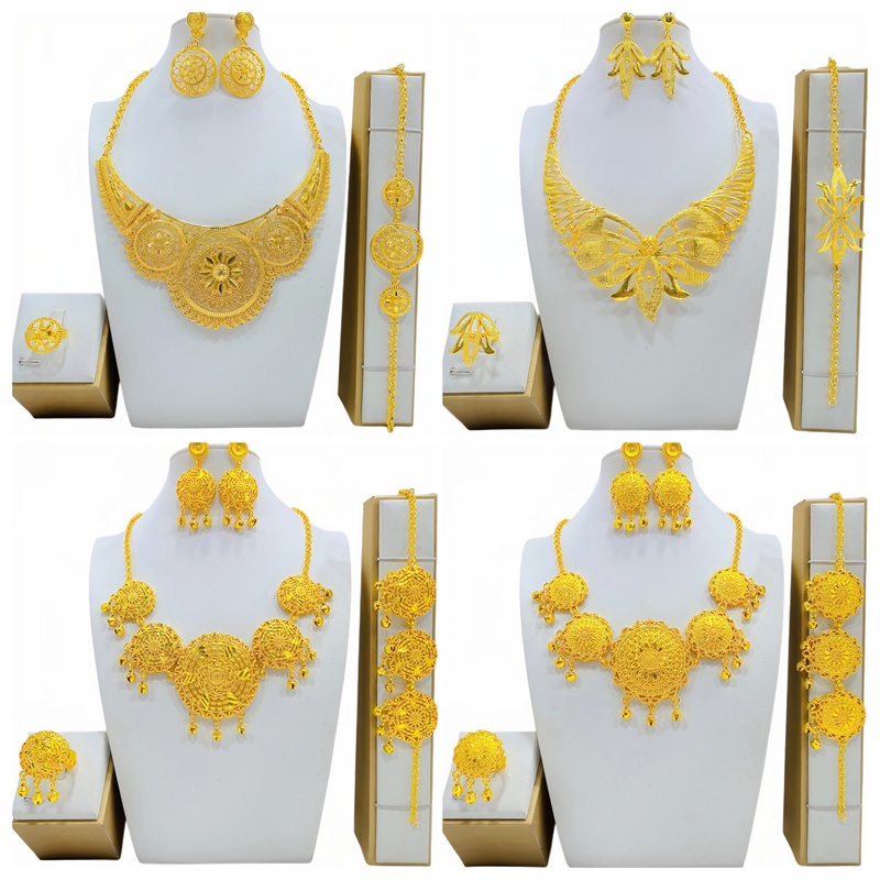Bộ Trang Sức Mạ Vàng Phong Cách Châu Phi Cho Cô Dâu