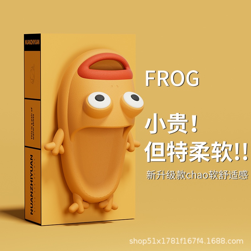 Hoạt Hình Dép Xỏ Ngón Chống Trượt Hình Chú Ếch Vui Nhộn Thời Trang Mùa Hè Cho Nữ