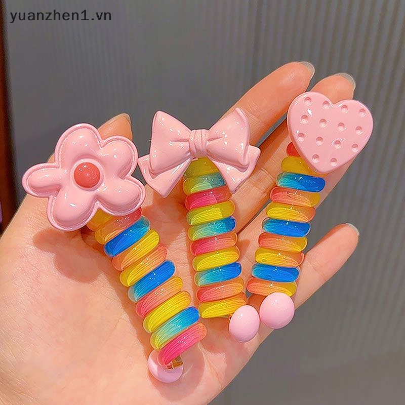 Dây Buộc Tóc Đuôi Ngựa Co Giãn Nhiều Màu Sắc Dễ Thương Cho Bé Gái vn