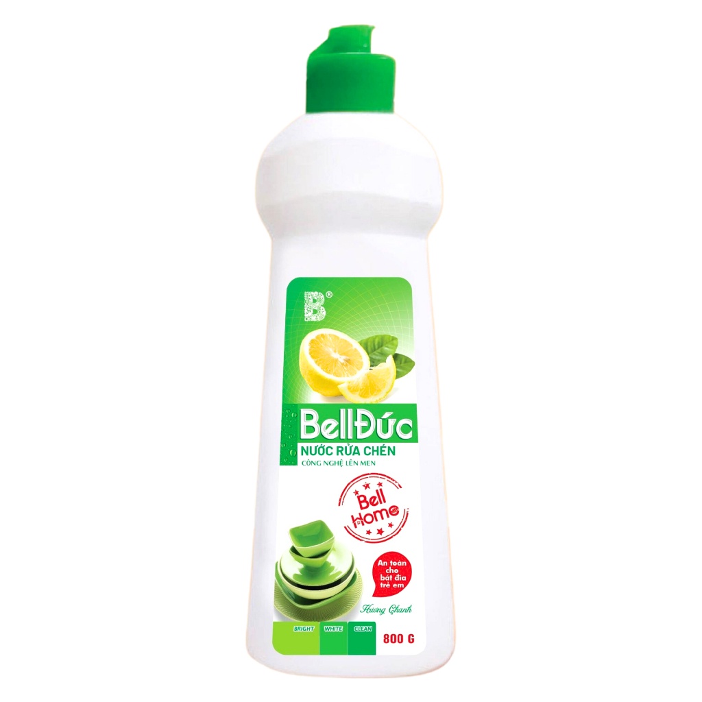 Nước Rửa Chén Bell Home Hương Chanh Quế 750G - Nước Rửa Bát Công Nghệ Sinh Học Thân Thiện Với Da Tay Và Môi Trường