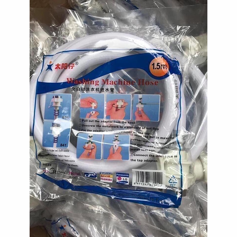 Dây cấp nước máy giặt đa năng 1.5m, ống dây cấp mg 150cm hàng Tốt