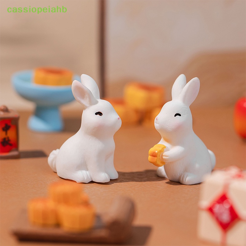 Tượng Trang Trí Lễ Hội Trung Thu Hình Thỏ Bánh Trung Thu Bằng Nhựa resin Dễ Thương