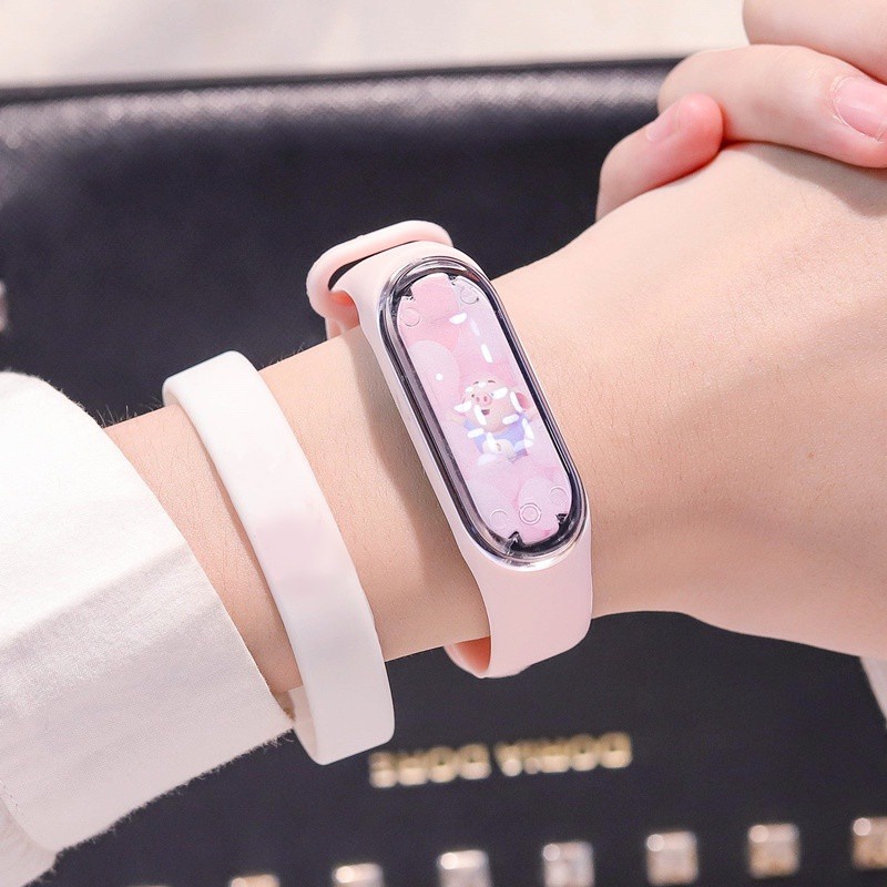 Đồng Hồ Điện Tử Đèn Led 50M Chống Thấm Nước Hình Hoạt Họa Đáng Yêu Cho Bé
