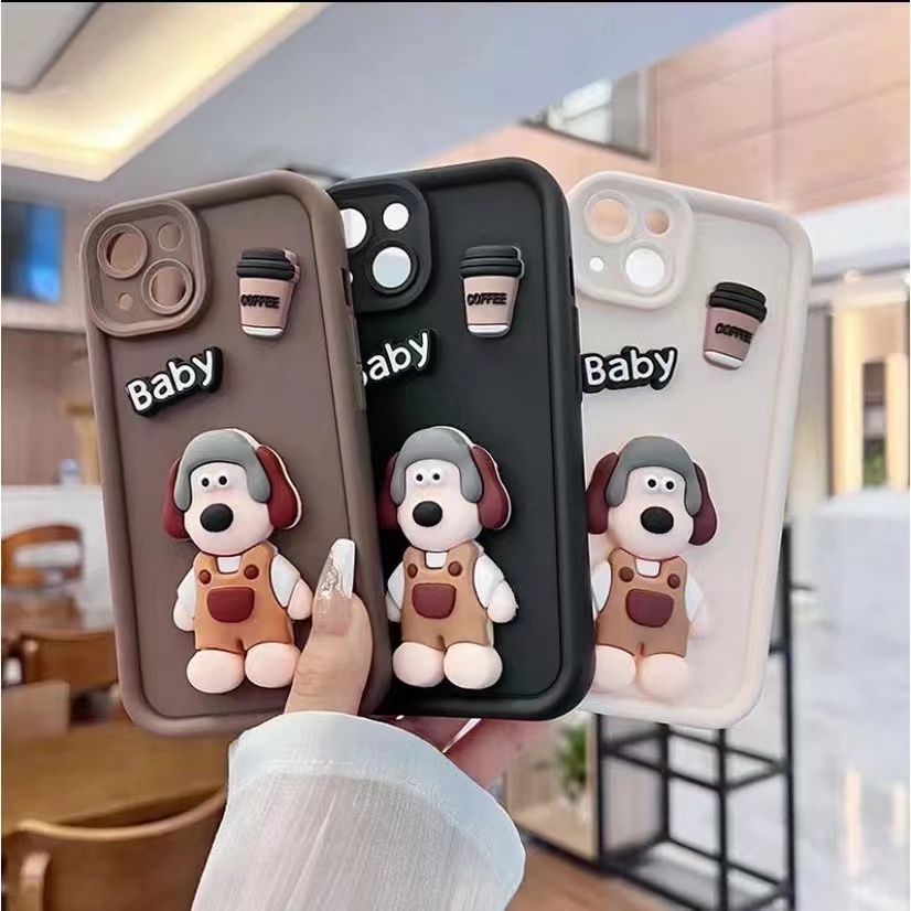 Ôp Điện Thoại Dẻo Hình Chú Chó Kèm Búp Bê Dễ Thương Cho vivo y76 5g y19 y16 y15s y15a y01 y1s y91c y91i y30 5g y75 5g Ốp