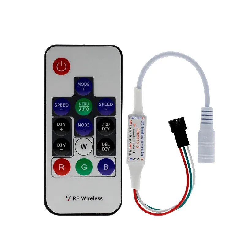 Bộ Điều Khiển Đèn led 3 Nút rf 14Ky 17Ky 21Kon dc5v-24v Cho ws2811 ws2812b sk6812 6803