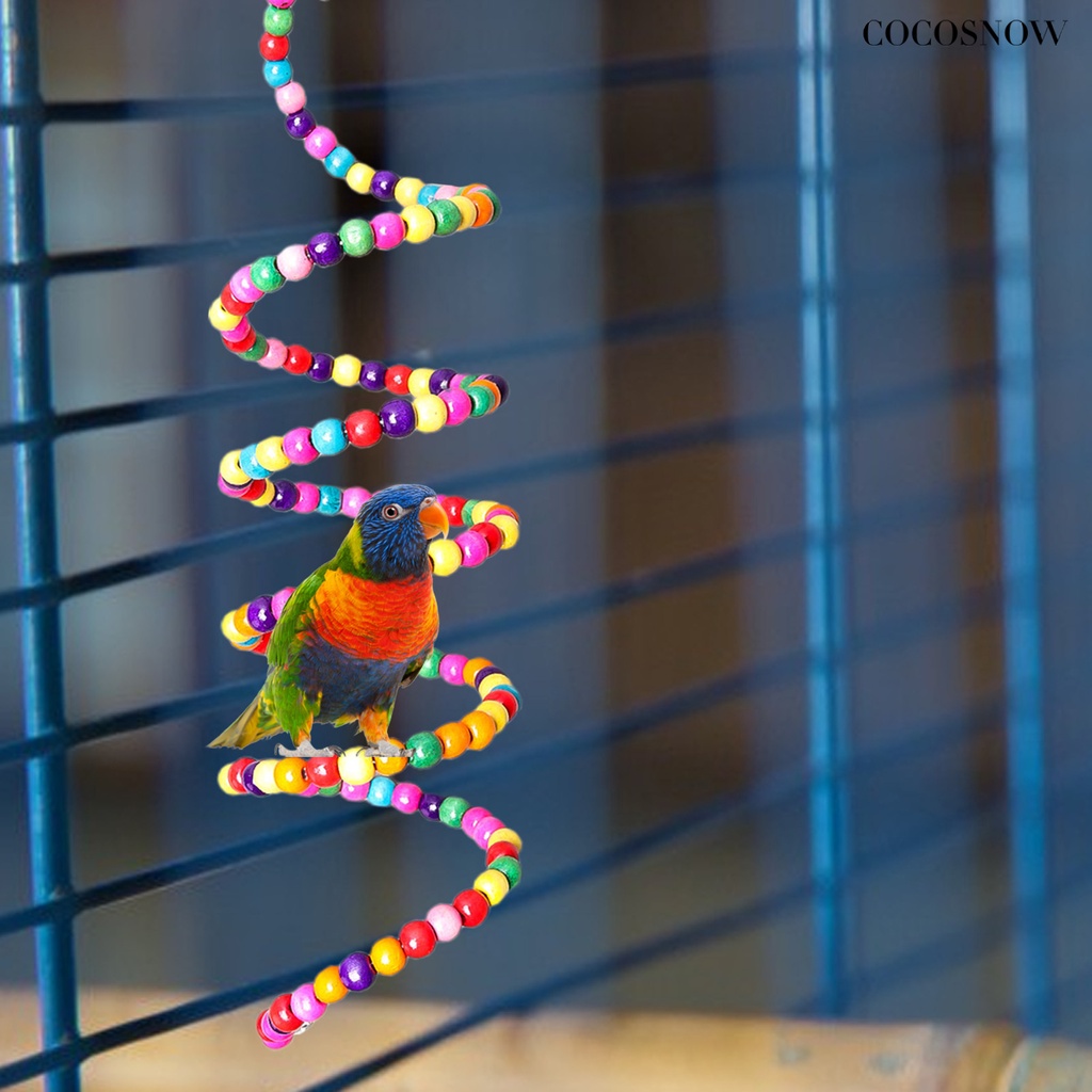 Đồ Chơi Xích Đu Bằng Gỗ Nhiều Màu Sắc Cho Chim Vẹt Leo Trèo