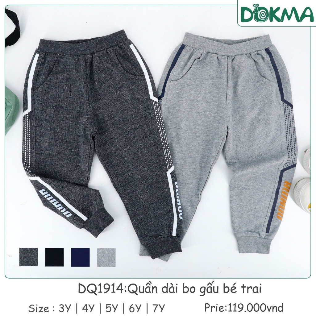 Quần dài nỉ da cá Dokma cho bé  DQ1914 PL
