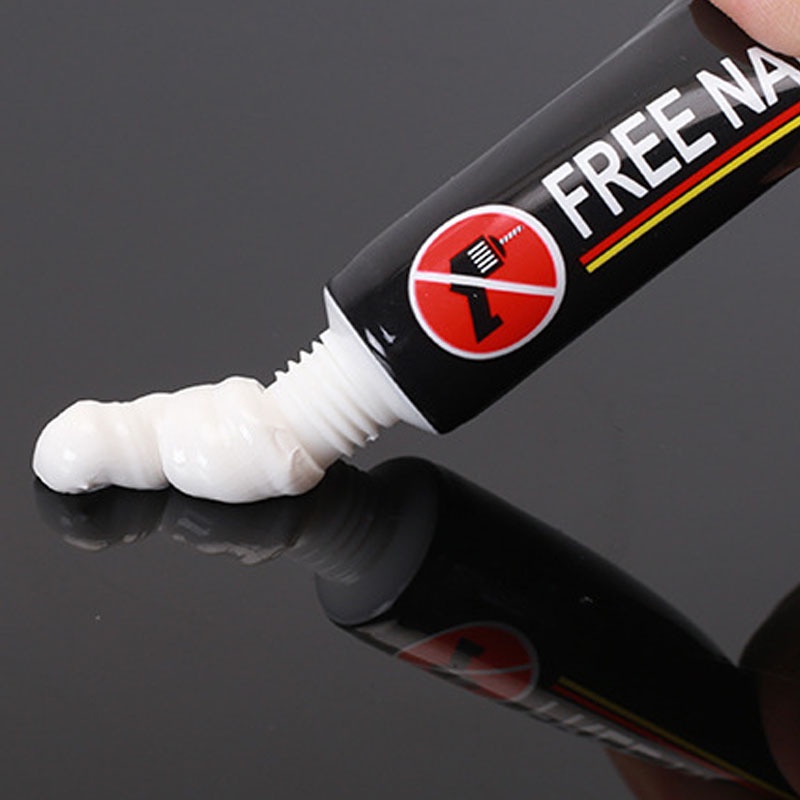 Keo không đinh Keo dán kệ đa năng cho kệ sắt nhôm inox trên bền mặt tường gạch men, mặt kính, mặt gỗ