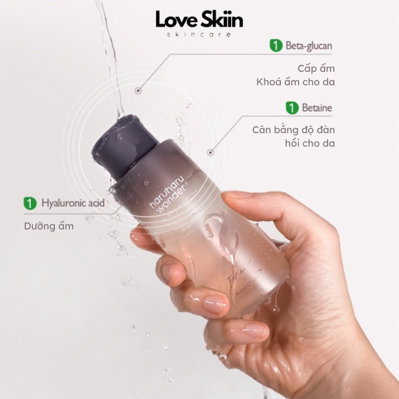 Nước cân bằng gạo đen HaruHaru Black Rice Hyaluronic Toner_for sensitive skin 150ml