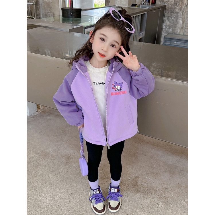 ❤Áo Khoác Lót Lông Cừu Dày Dặn Giữ Ấm Thời Trang Thu Đông 2023 Cho Bé Gái