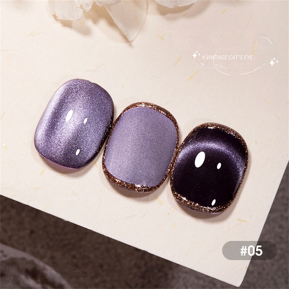 Retro Sứ Trắng Mắt Mèo Rộng Mùa Thu Đông Hộp Ma Thuật Mới Keo Dán Mắt Mèo Siêu Sáng Làm Móng Tay Sơn Móng Tay Đặc Biệt Keo Chống Thấm Nước lâu Dài Không cong vênh Keo Sơn Móng Tay
