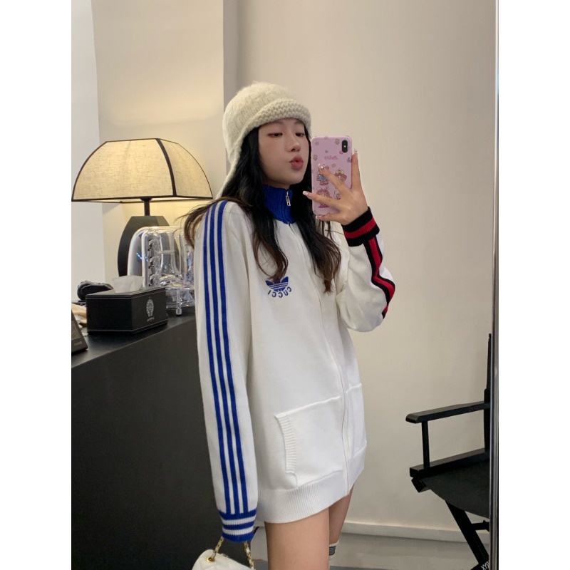 Áo Khoác sweater Dài Tay Phối Khóa Kéo Thời Trang Mùa Thu Mới 2023