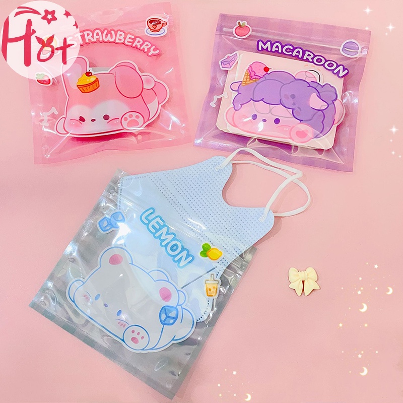 Set 10 Túi Zip Bằng Nhựa Họa Tiết Hoạt Hình Đựng Bánh Kẹo / Sô Cô La / Quà Tặng