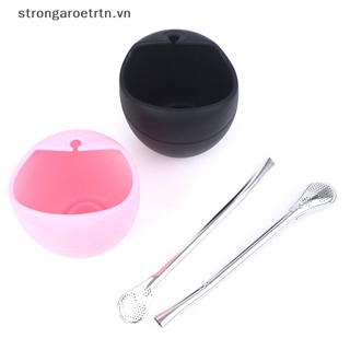 Bộ Cốc Uống Trà Bằng silicone 5oz yerba mate Có Ống Hút