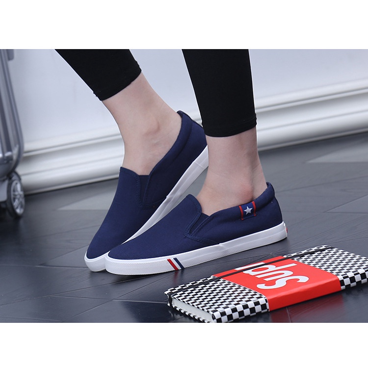 Giày Lười Vải Thoáng Khí Phong Cách Hàn Quốc Cho Nam