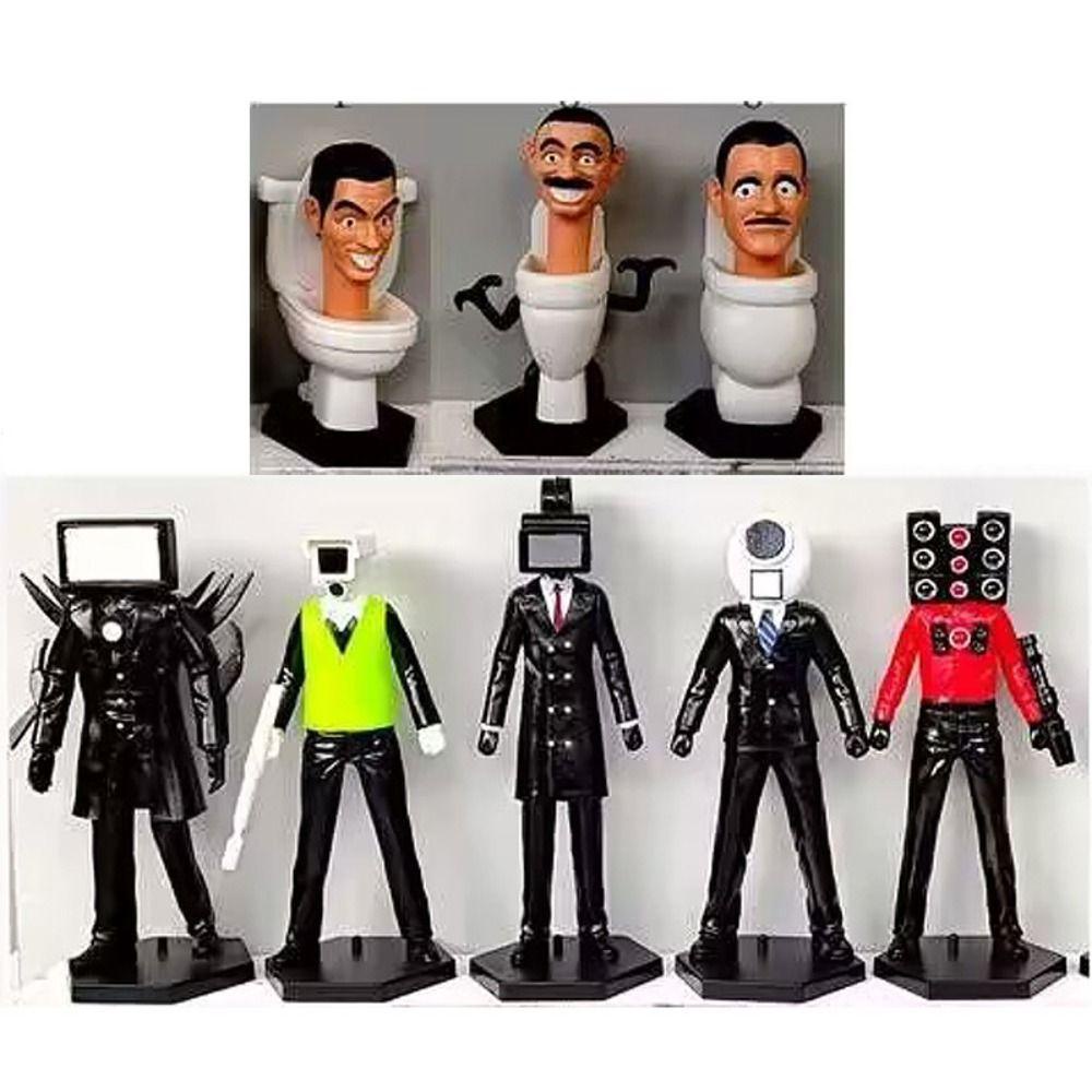 Mmluck skibidi Đồ Chơi Mô Hình toilet man Có Đế Trưng Bày