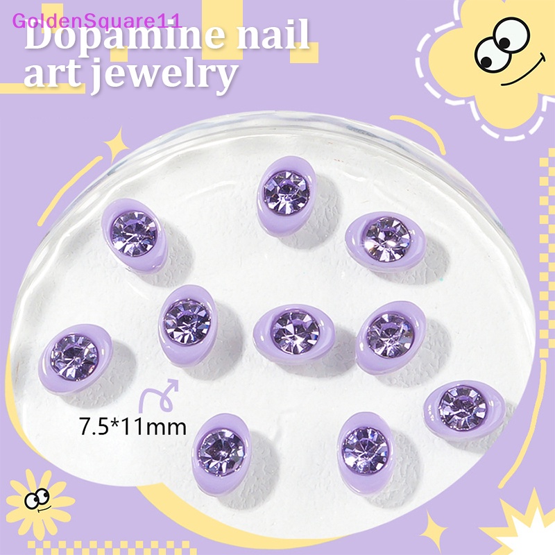 Bộ 10 Hạt Đá 3d Nhiều Màu Đính Móng Tay Xinh Xắn vn