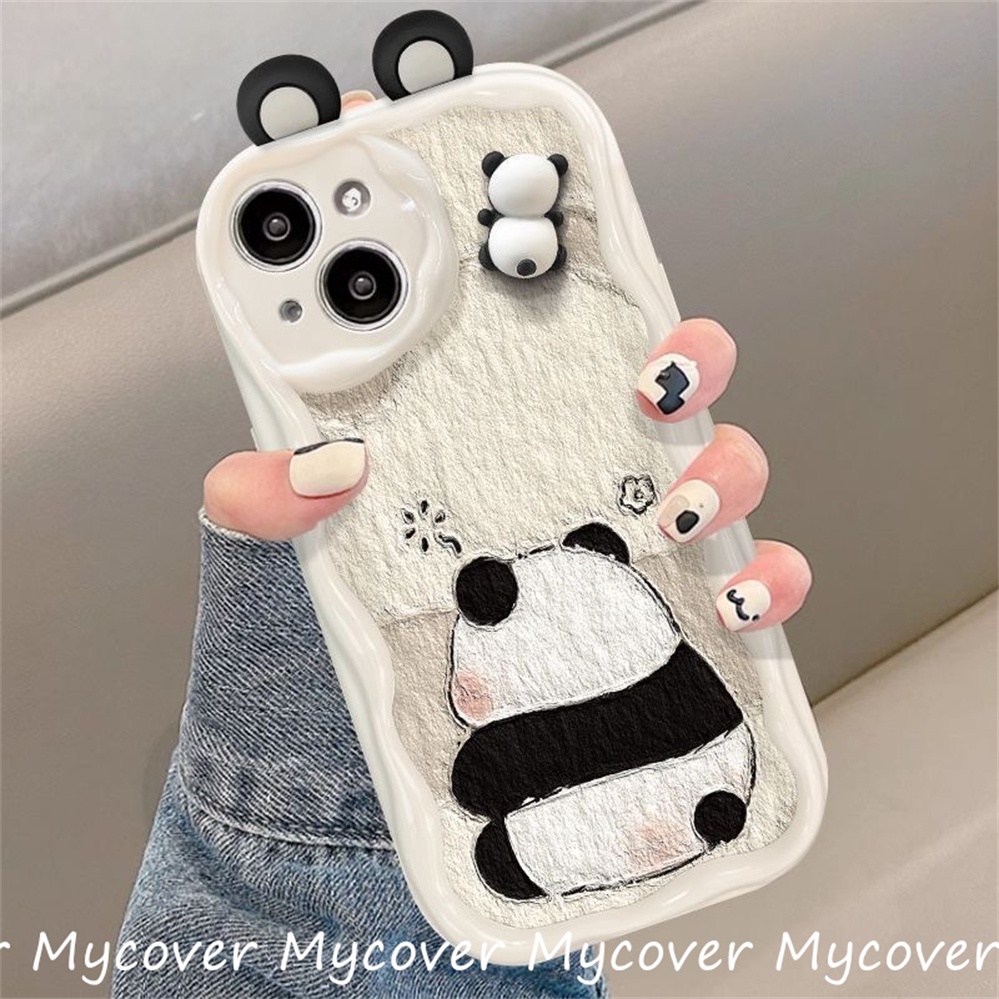 Ôp Điện Thoại Silicon Dẻo Hình Gấu Trúc 3d Dễ Thương Cho iphone 11 12 13 14 15 pro max x xr xs 8 7 6 plus se Ốp