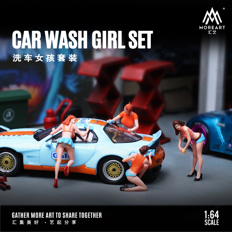 Moreart Bộ Mô Hình Cô Gái Rửa Xe Tỉ Lệ 1: 64