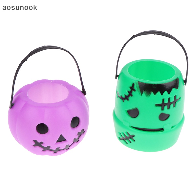Aosunook Xô Đựng Kẹo Hình Bí Ngô halloween Nhỏ Gọn Trang Trí Tiệc Tùng Cho Trẻ Em en