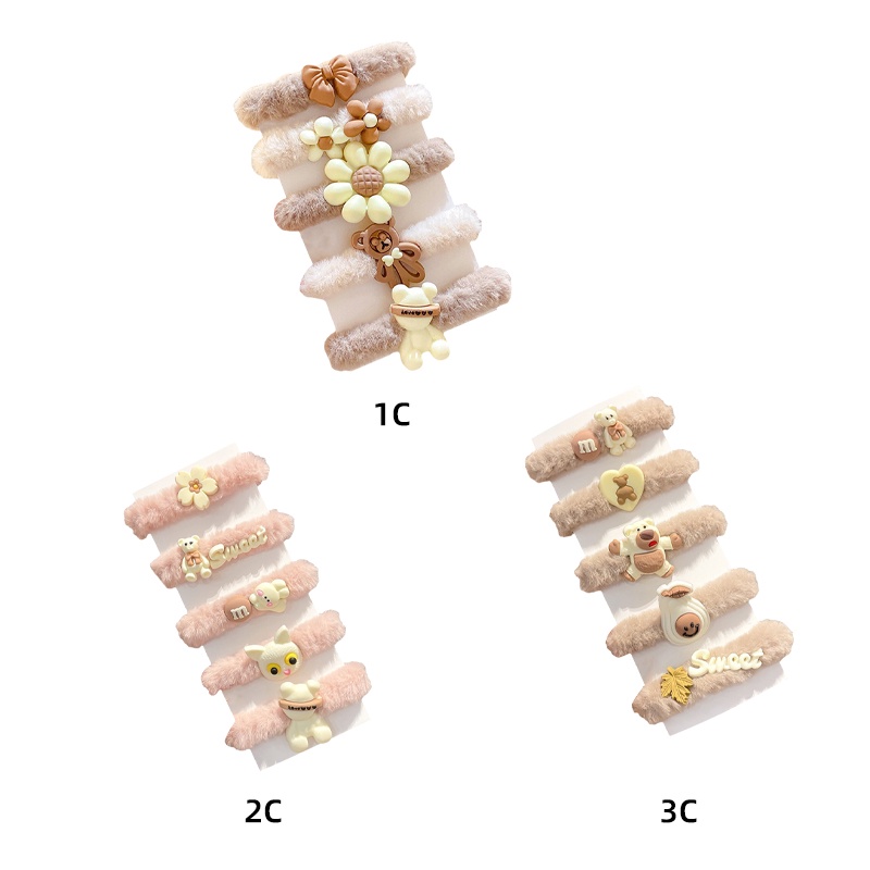 Set 5 Dây Cột Tóc Cao Su Thời Trang Thu Đông Xinh Xắn Cho Nữ hb