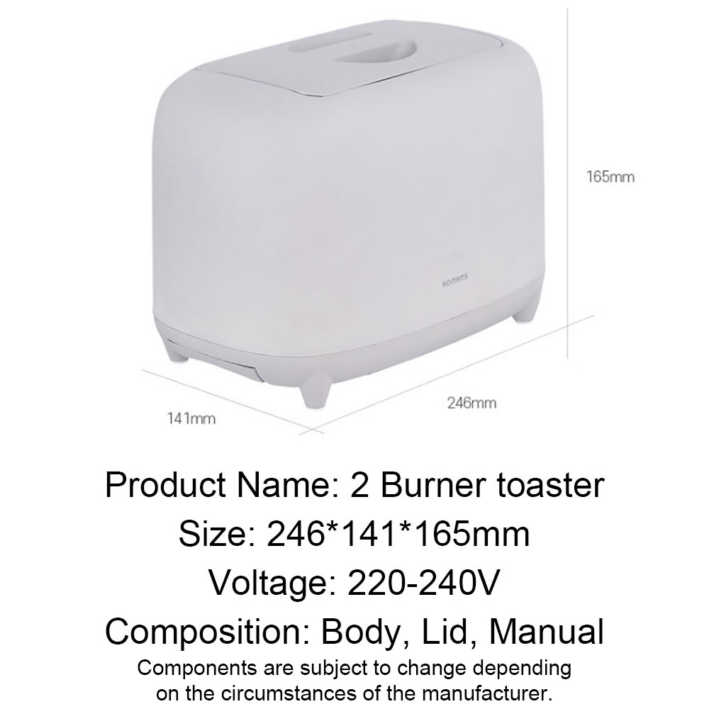 Bomann Komams KL0551-G 2 Burner Toaster 2 Slice Bread Sandwich Maker Korea
