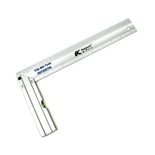 Thước ke góc vuông chiều dài 30cm chất liệu nhôm cao cấp Kapusi Japan, thước ke góc vuông đa năng kết hợp livo