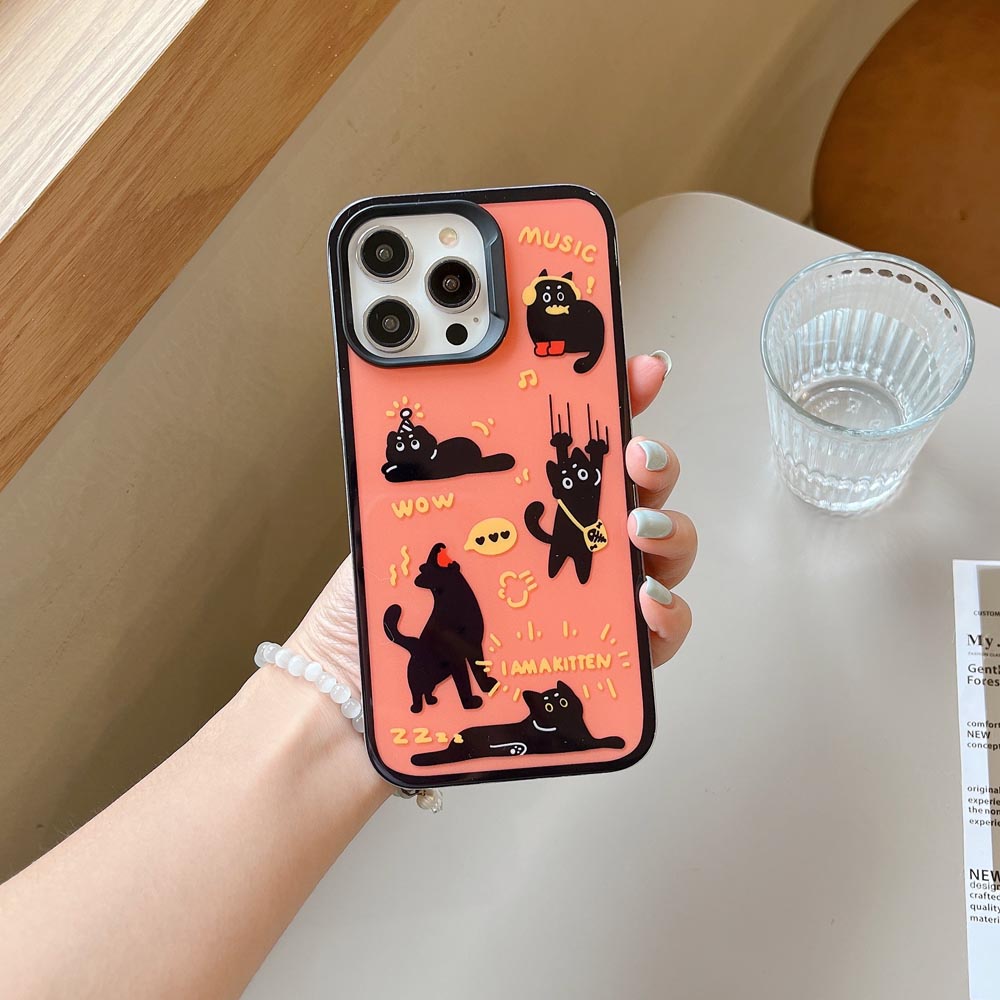 Ốp Điện Thoại Cứng Họa Tiết Chú Mèo Ngộ Nghĩnh Cho iphone 11 12 12pro 12promax 13 13pro 13promax 14 14pro 14promax 15 15pro 15promax