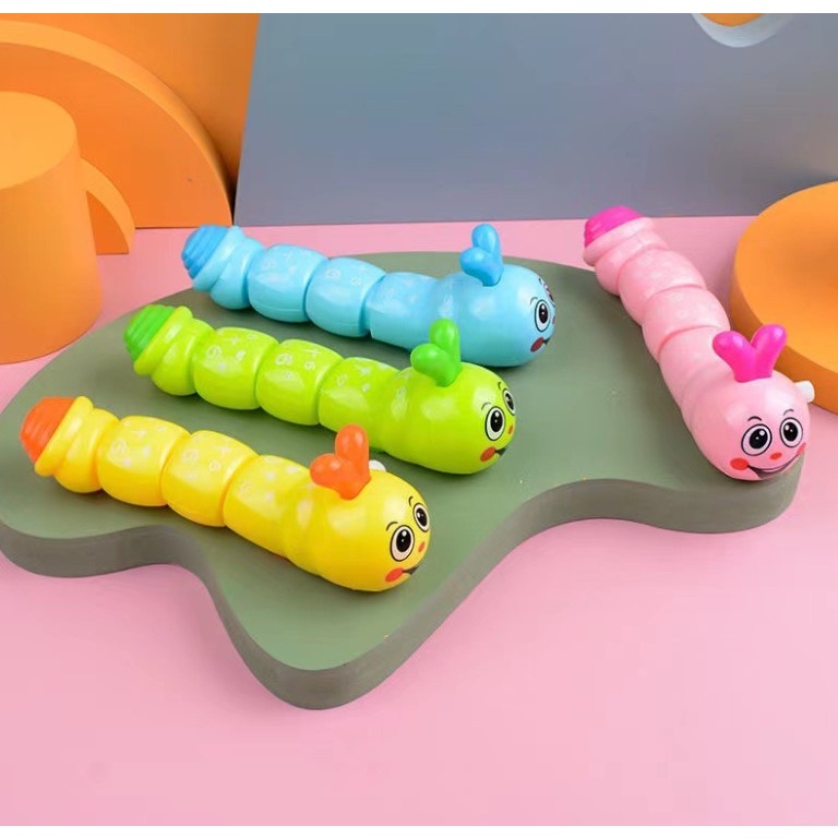 Đồ chơi con sâu vặn cót lắc đuôi bằng nhựa an toàn cho bé