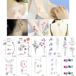 Hình xăm dán hoa chống nước | makeup trang điểm thêm xinh với hình xăm hoa và hoạ tiết cho nữ