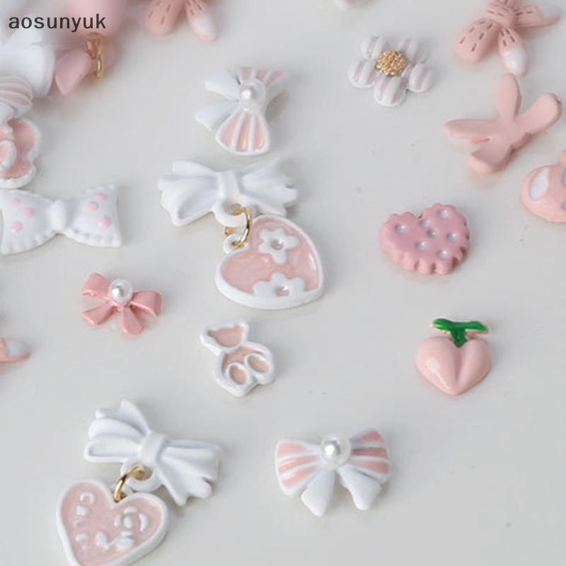 Set 5 Phụ Kiện Ruy Băng Nơ mini 3d Bằng Kim Loại Trang Trí Móng Tay