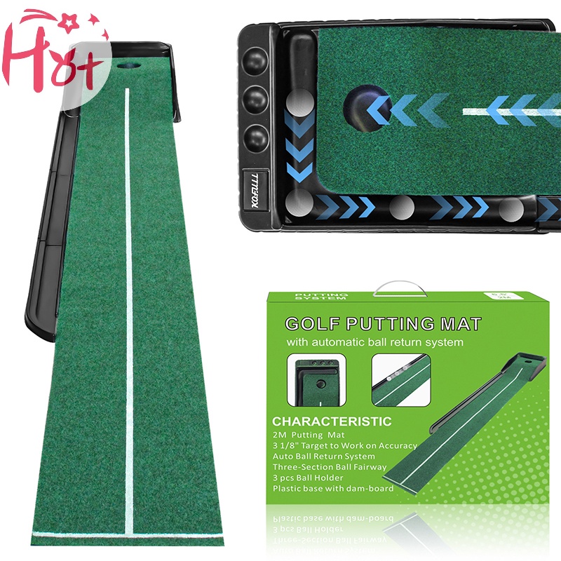 Jr Thảm Chơi golf Màu Xanh Lá Kèm Bóng Tự Động Đa Năng Dùng Tại Nhà / Ngoài Trời / Văn Phòng vn
