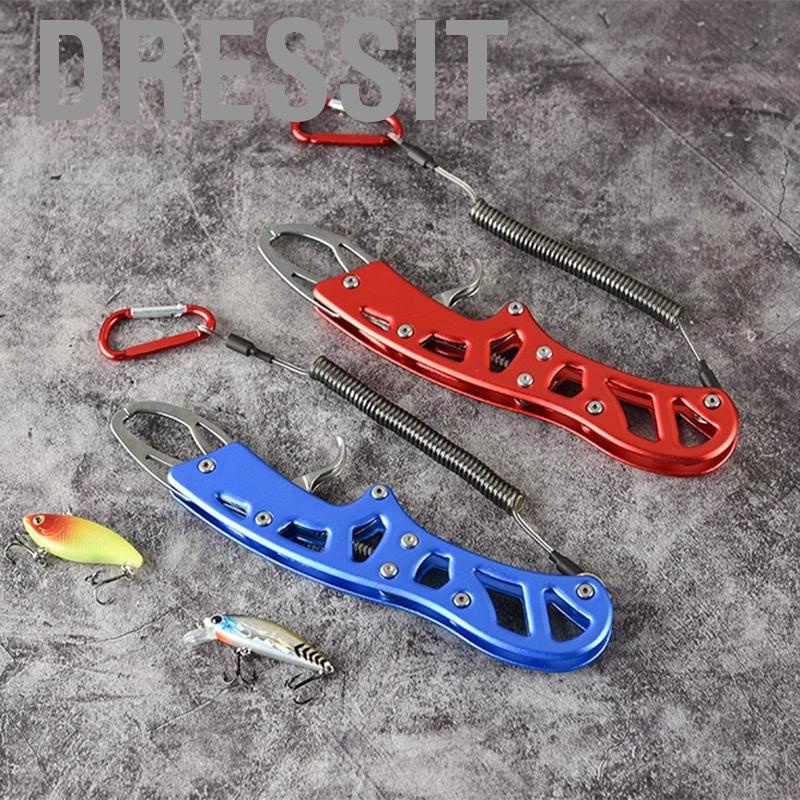 Dressit Fish Lip Gripper Aluminum Alloy One Hand Operation Easy Control Portable Fishing Grabber