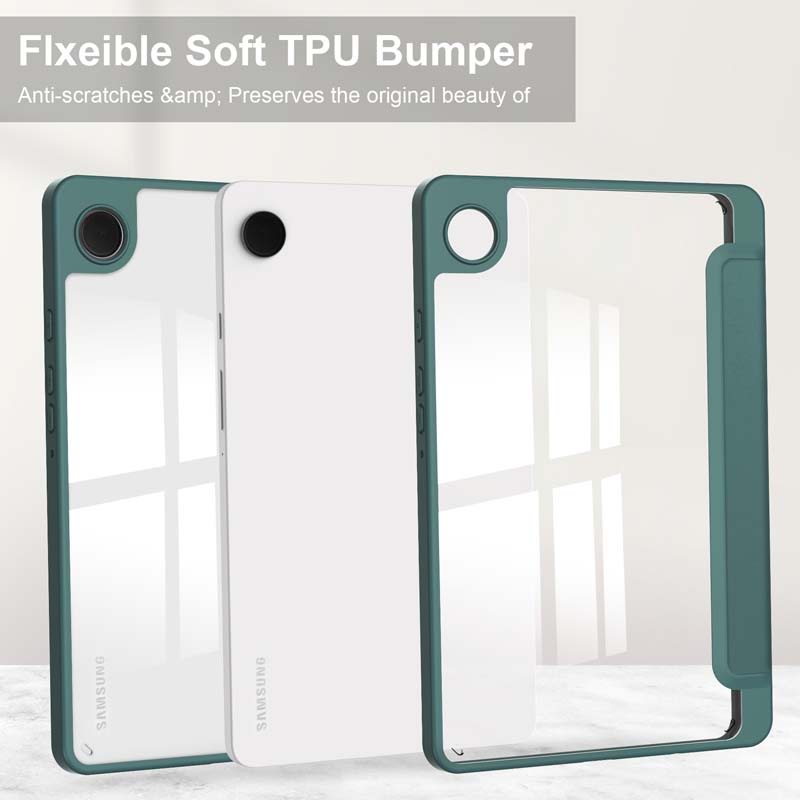 Bao Da pu Máy Tính Bảng Nắp Lật Trong Suốt Có Ngăn Đựng Bút Cho Samsung Galaxy Tab A9 SM-X115 X110 case galaxytaba9 Giá Đỡ cover