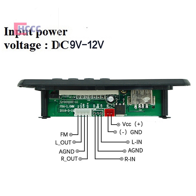 Mô-đun Giải Mã Âm Thanh usb tf fm radio mp3 Không Dây 5.0 9v-12v mp3 wma Cho Xe Hơi Mới