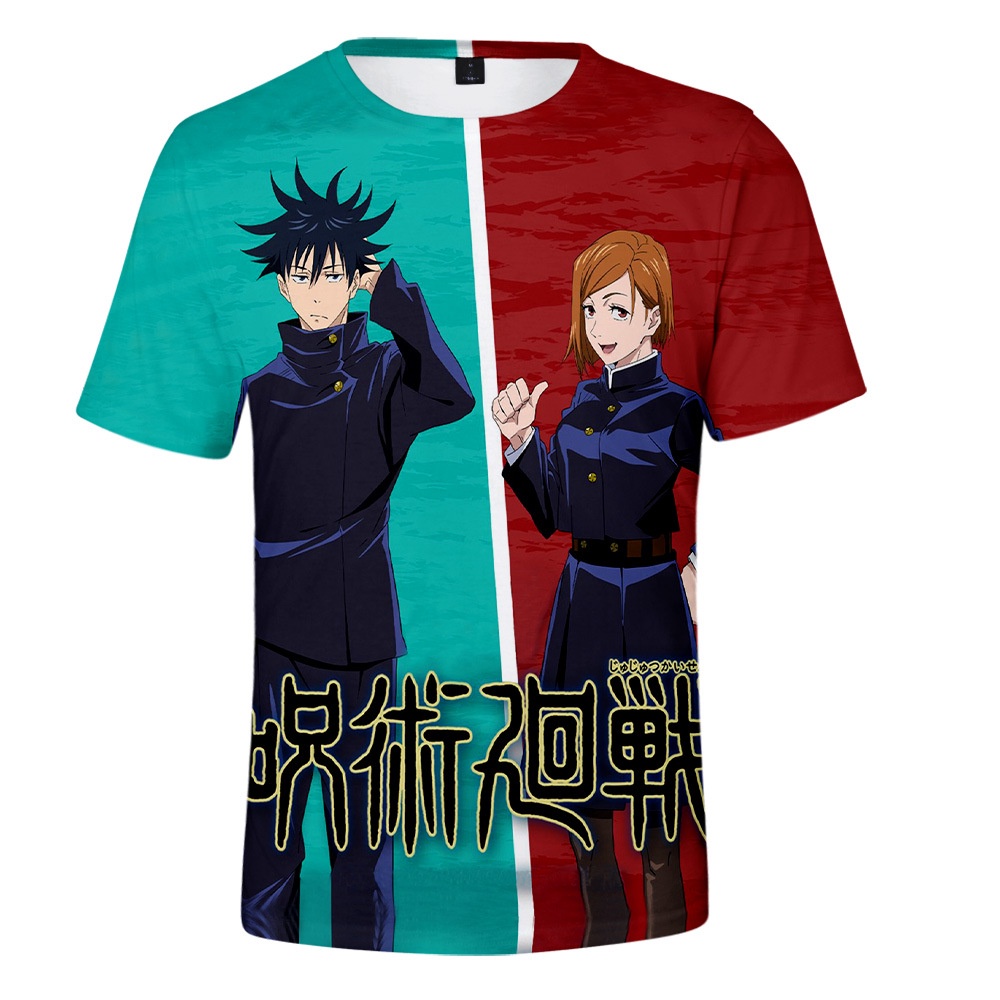 Gp41 jujutsu kaisen Áo Thun Tay Ngắn In Hình anime gojo satoru geto suguru 3d Đơn Giản Thời Trang unisex pl