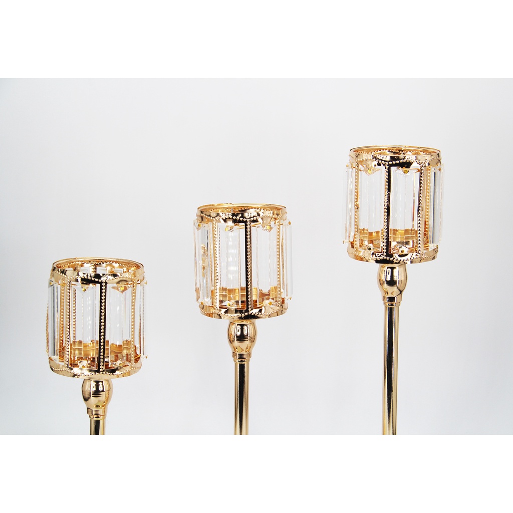 Giá Đỡ Nến Pha Lê Phong Cách Châu Âu Lãng Mạn Dùng Trang Trí Bàn Ăn / Tiệc Tối