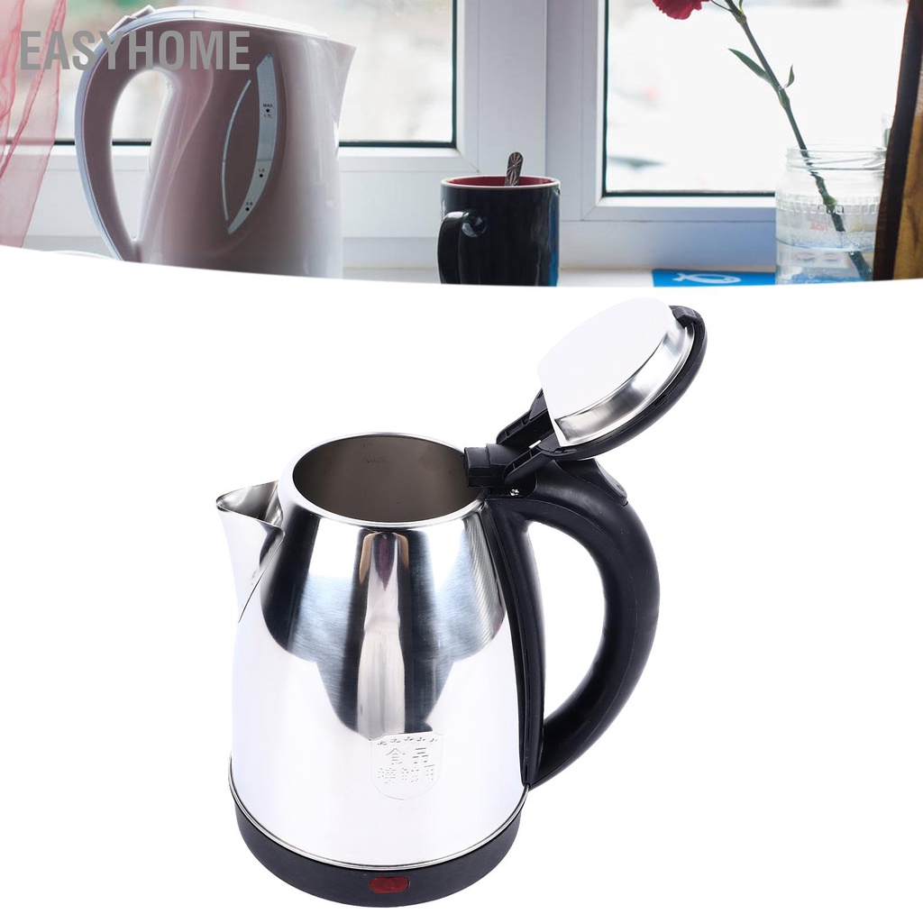 EasyHome Ấm Đun Nước Điện Inox Nồi Hơi Nóng Sôi Nhanh Để Bàn Tự Động Tắt Cho Cà Phê Trà Phích Cắm US 110V