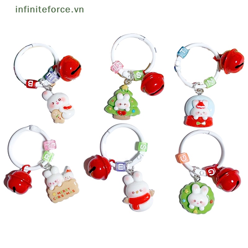 Móc Khóa Hình Thỏ / Cây Thông / Người Tuyết Hoạt Hình Dễ Thương Dùng Làm Quà Tặng Giáng Sinh
