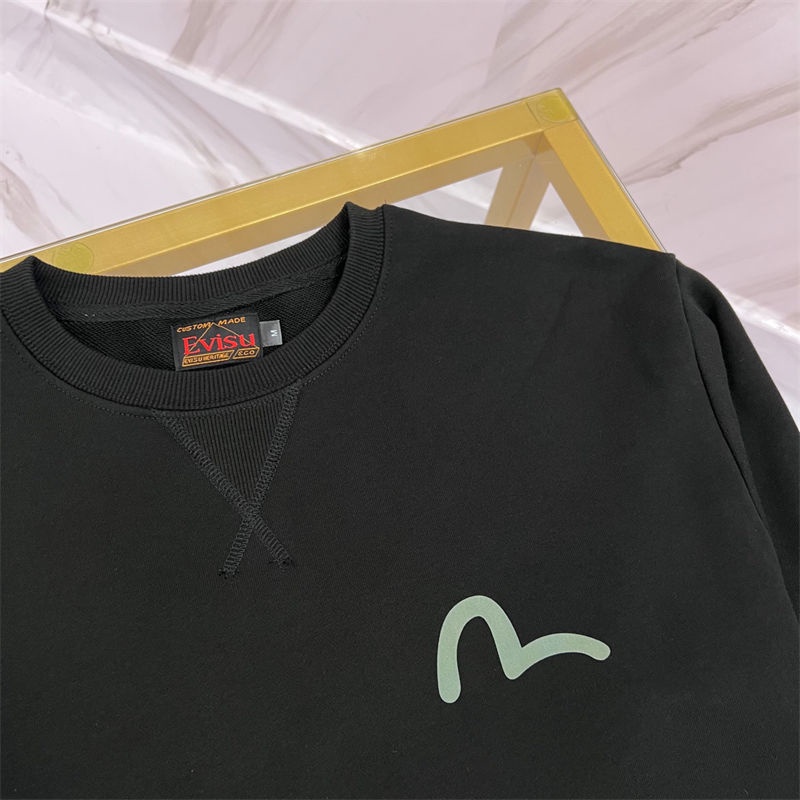 Áo sweater cotton Nguyên Chất Cổ Tròn Tay Dài In logo May Mắn Thời Trang Cho Nam Và Nữ