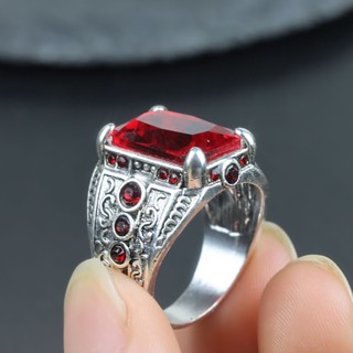 Nhẫn Thép Titan Đính Đá zircon Màu Bạc Phong Cách punk Hiphop Thời Trang Cho Nam