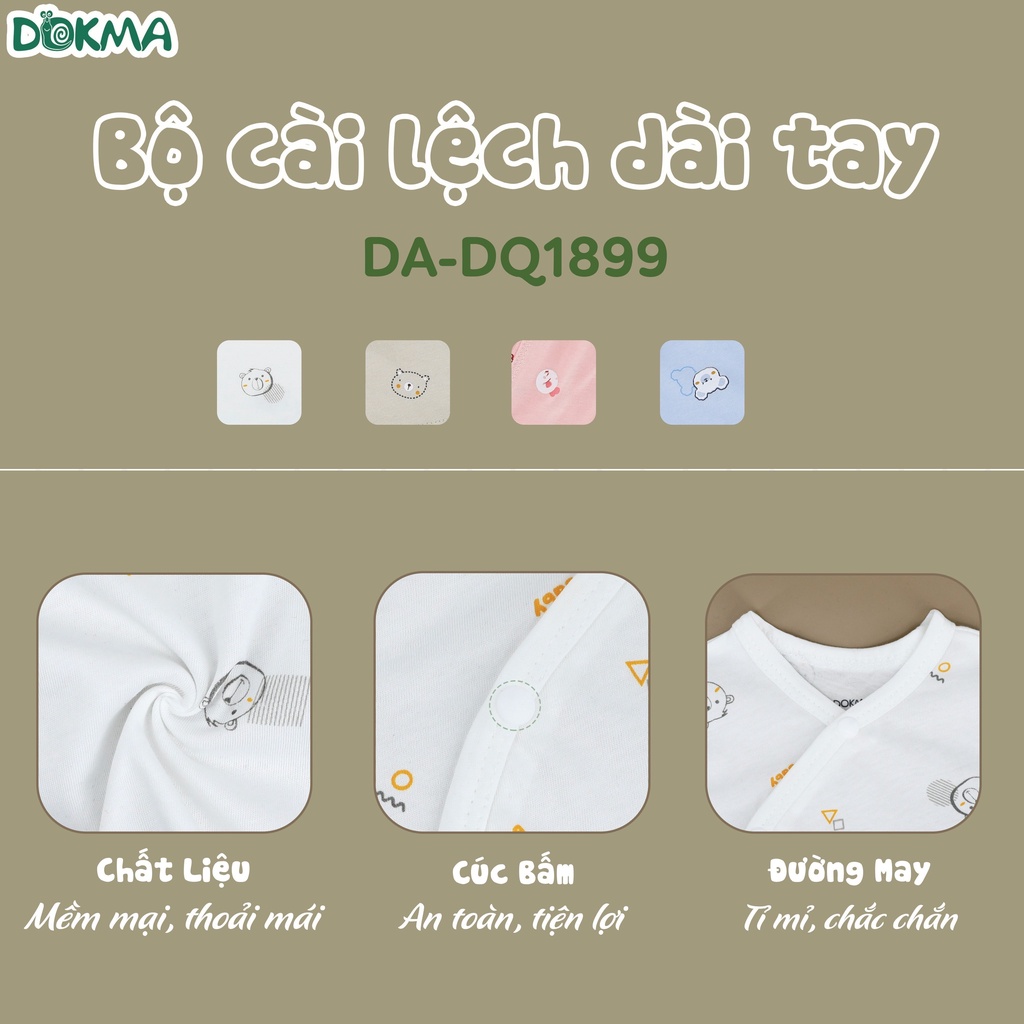 Bộ Quần Áo Sơ Sinh Dokma Cho Bé Vải Cotton Organic Size Newborn-6M