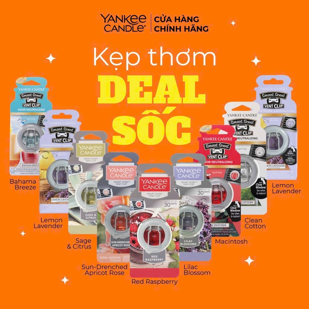 Kẹp thơm xe ô tô Yankee Candle - USA