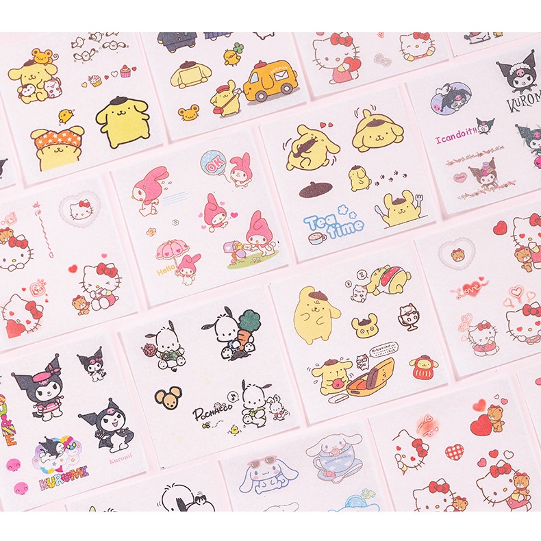 Hoạt Hình Cuộn Băng Dính washi Hình sanrio kuromi melody Dễ Thương Trang Trí Sổ Tay