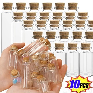 Bộ 10 Lọ Thủy Tinh mini Có Nút Chai / Chai Thủy Tinh Nhỏ / Lọ Điều Ước Trang Trí Tiệc Cưới / Giáng Sinh diy
