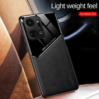 Ốp Điện Thoại pc Cứng Phối Da + Kính Mica Thời Trang Chống Sốc Cho honor x7a honor x 7a x7 a honor x7a