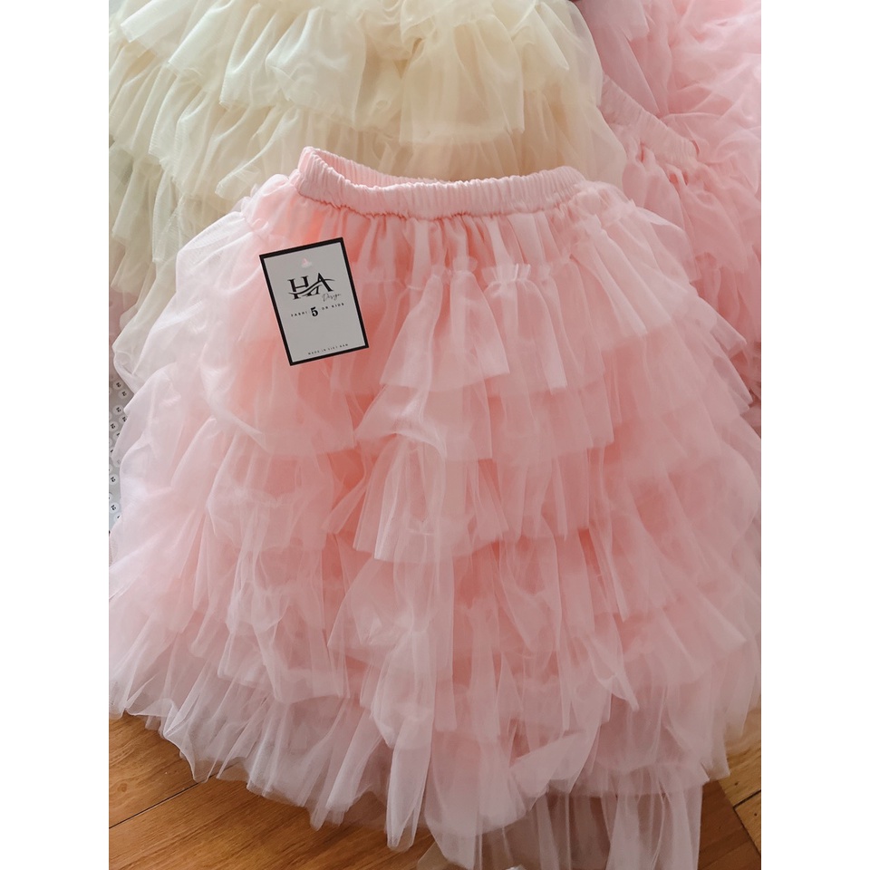 SIZE ĐẠI 12-30KG: Đầm bé gái, Chân váy ren nhiều tầng, điệu đà cho bé gái - CVR