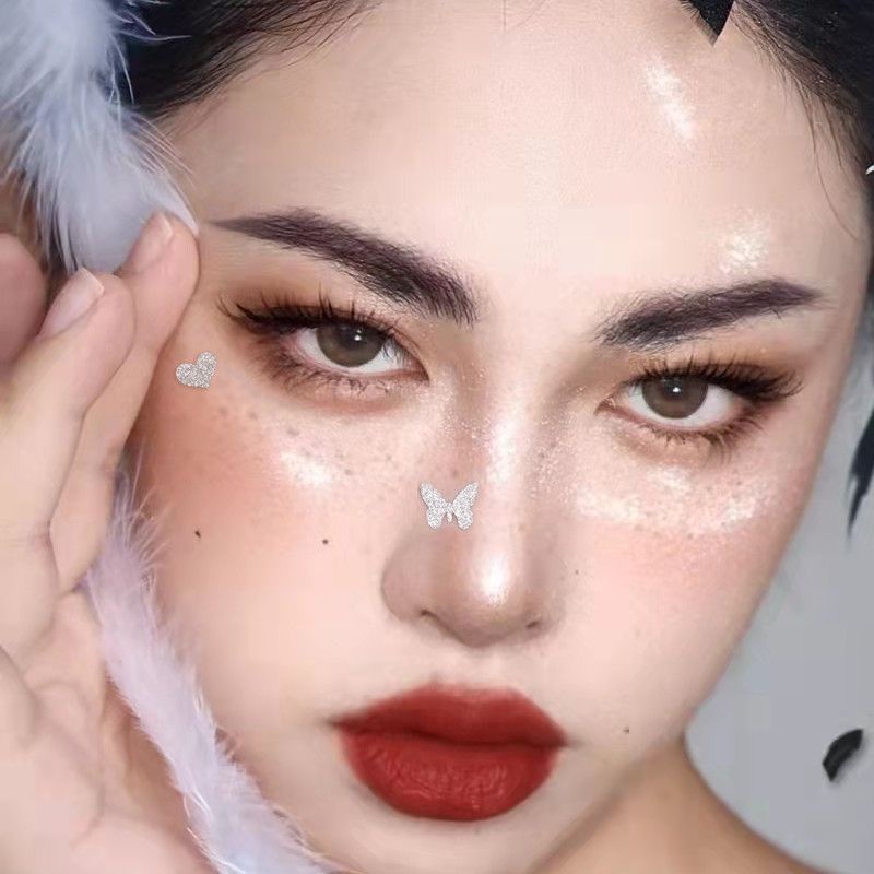 Giáng sinh, mùa đông, trang điểm mắt, khuôn mặt, Giáng sinh, bông tuyết, miếng dán dính Back Adhesive Sticker, Butterfly Nail, Girl Self Portrait, Stage Makeup Sticker