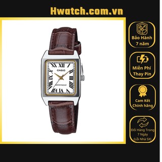 Đồng hồ nữ casio ltp-v007l-7b2udf dây da nâu mặt trắng