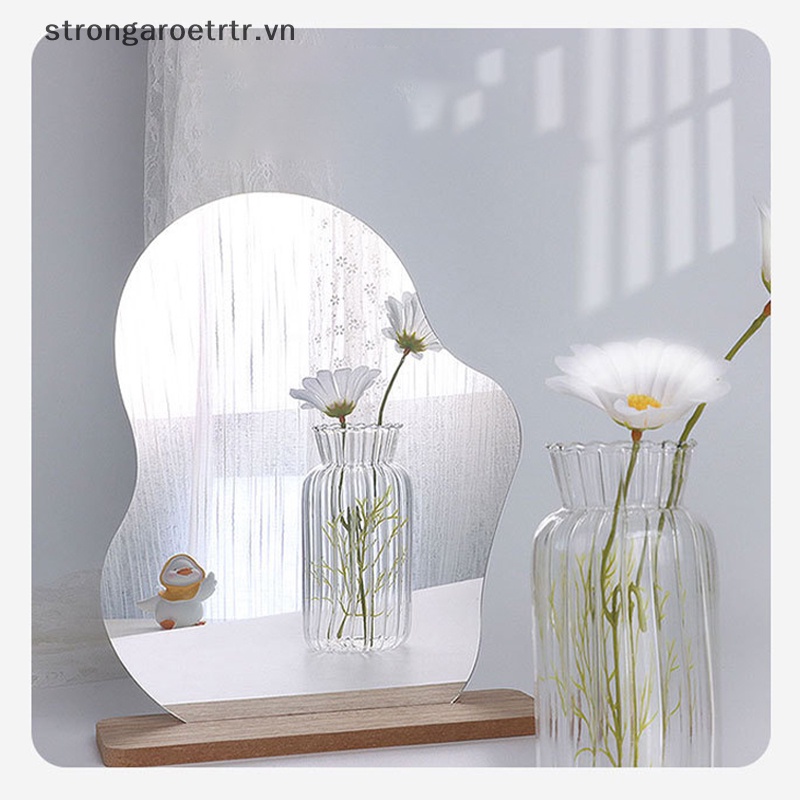 Gương Trang Điểm acrylic Không Khung Hình Đám Mây Kèm Giá Đỡ Để Bàn Trang Trí Nhà Cửa diy